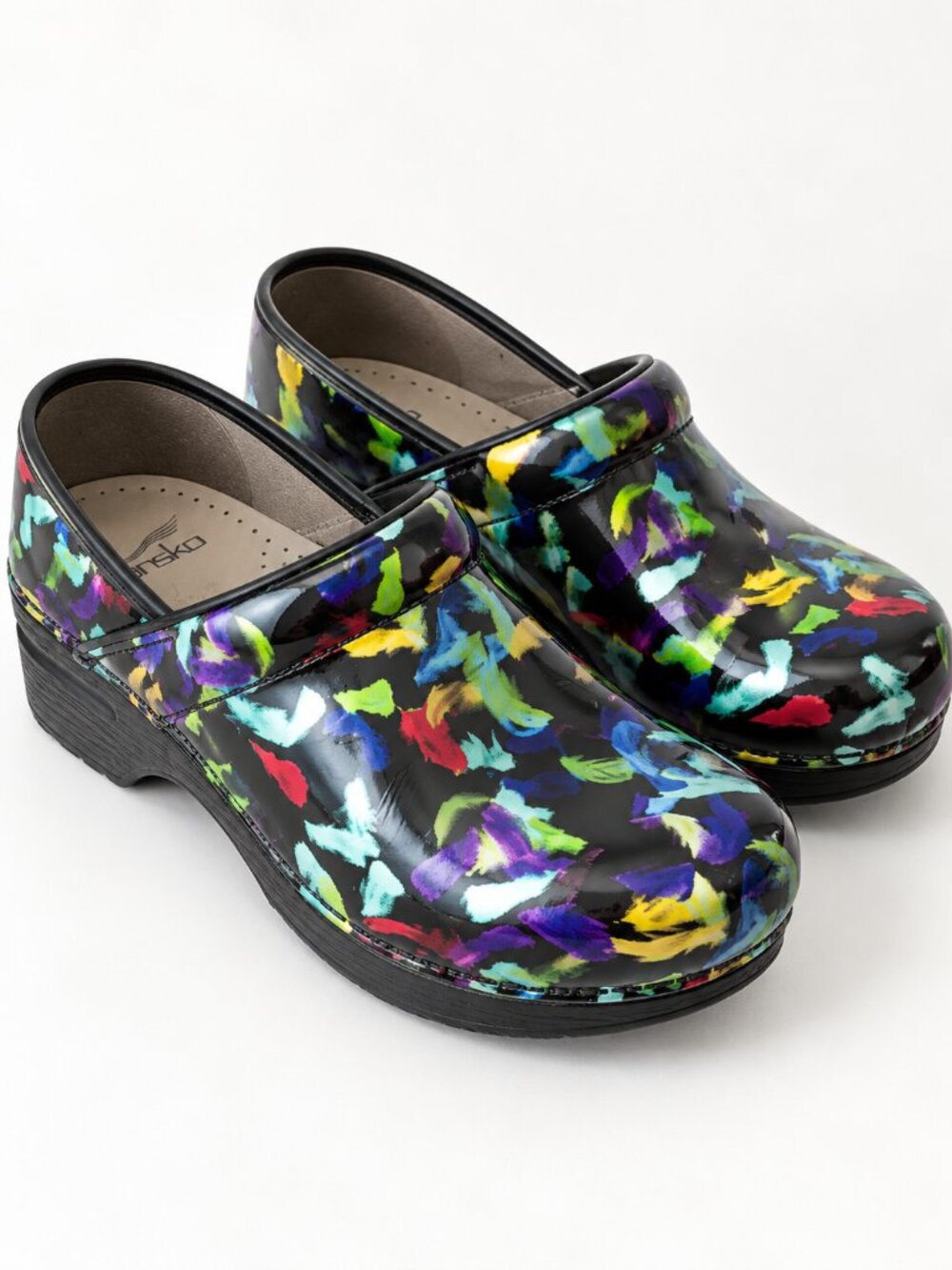 Dansko Professional Paint Splatter Patent Leather Clogs EU 37 US 6.5-7